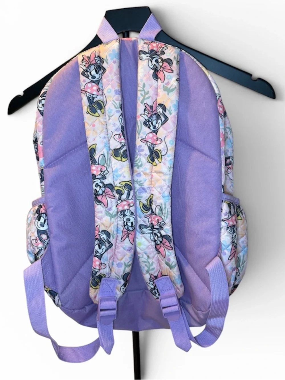 Disney Bioworld Kids Quilted Pastel Minnie Mouse Backpack with Lavender Trim